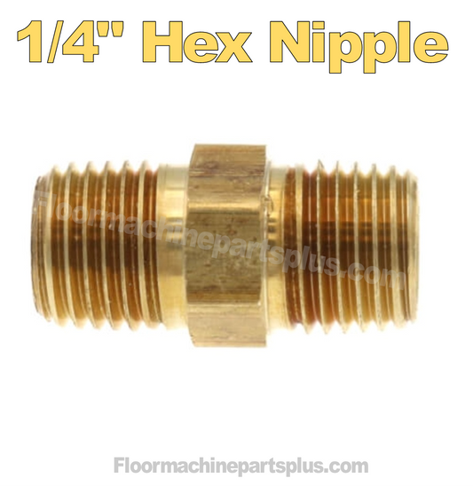 1/4″ Hex Nipple Brass