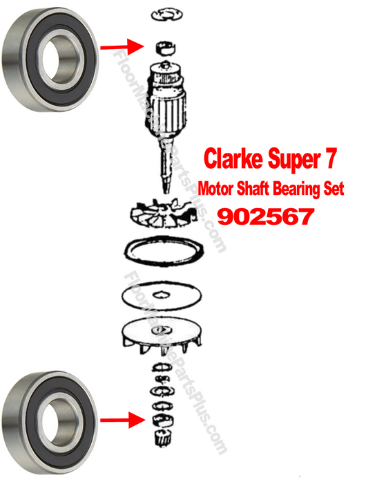 Clarke Super 7 S7r Motor Shaft Bearing Set 902567